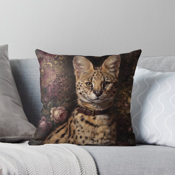 Item preview, Regal Serval Cat Portrait with Leather Collar designed and sold by Real Beast Art.