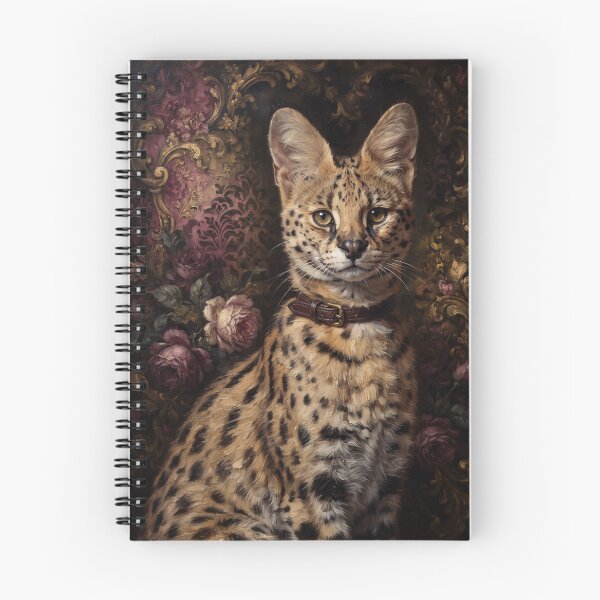Item preview, Regal Serval Cat Portrait with Leather Collar designed and sold by Real Beast Art.