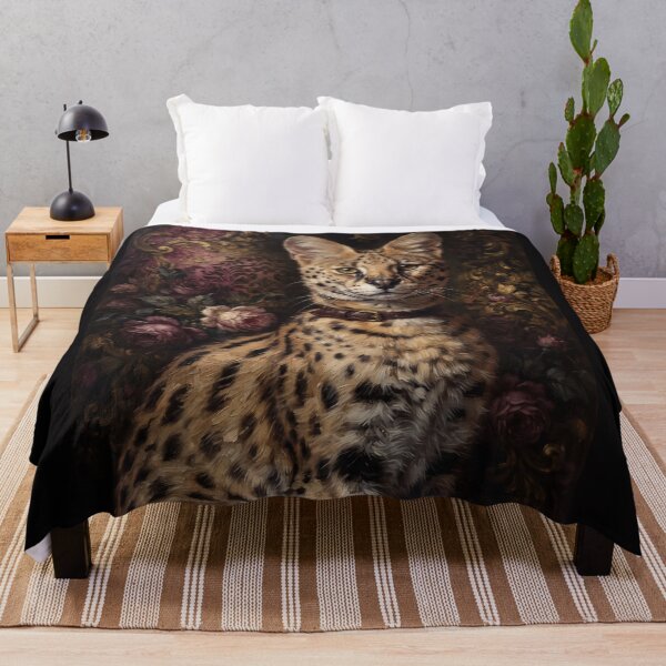 Item preview, Regal Serval Cat Portrait with Leather Collar designed and sold by Real Beast Art.