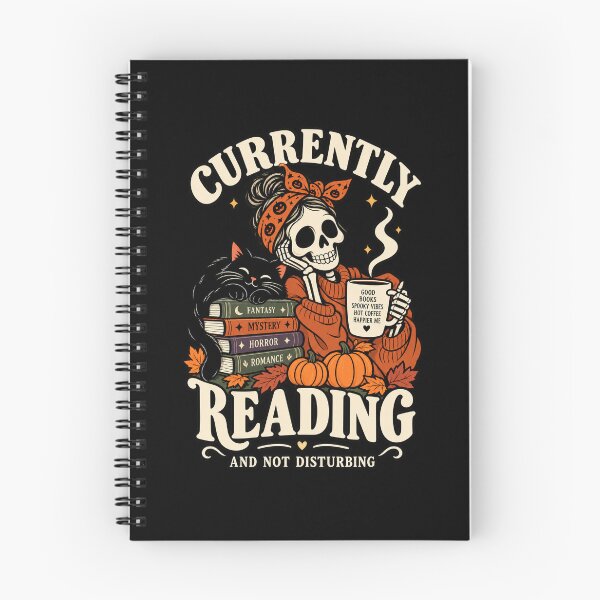 Item preview, Currently Reading Spooky Skeleton Black Cat Book Lover designed and sold by Ridaelb.