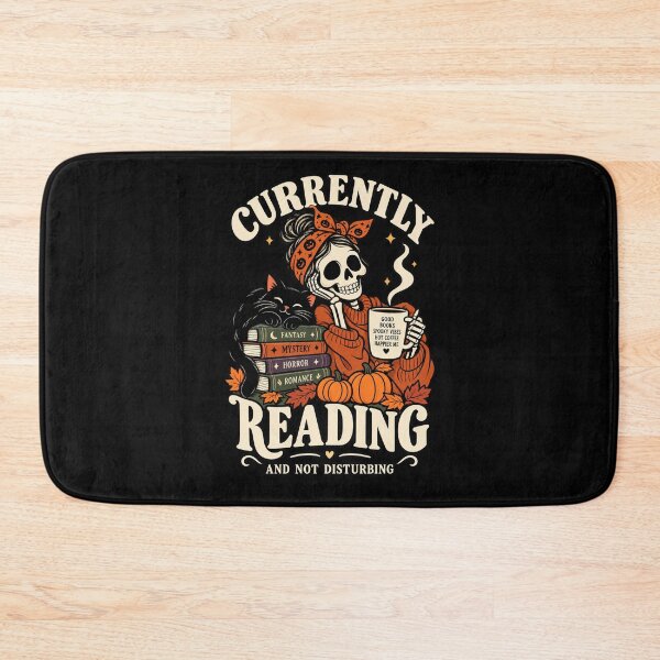 Item preview, Currently Reading Spooky Skeleton Black Cat Book Lover designed and sold by Ridaelb.