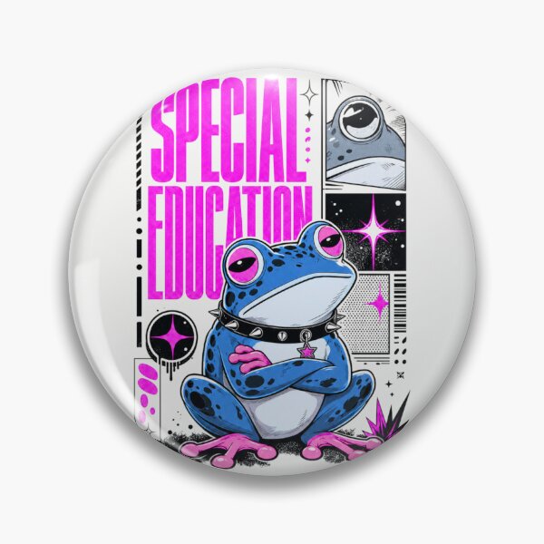 Item preview, Special Education Frog Graphic Poster T-Shirt | Funny SPED Teacher Toad Inclusion Educator Back to School Appreciation Gift Pink Blue Comic Art designed and sold by illeN-Art-World.