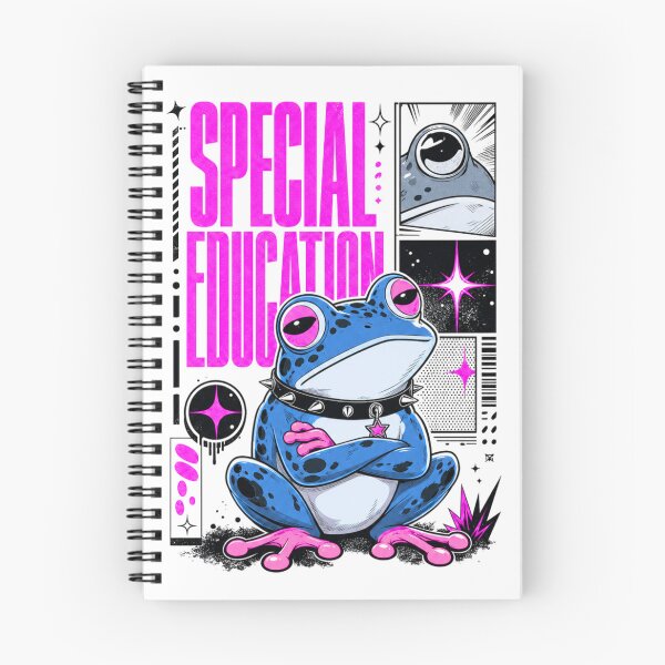Item preview, Special Education Frog Graphic Poster T-Shirt | Funny SPED Teacher Toad Inclusion Educator Back to School Appreciation Gift Pink Blue Comic Art designed and sold by illeN-Art-World.