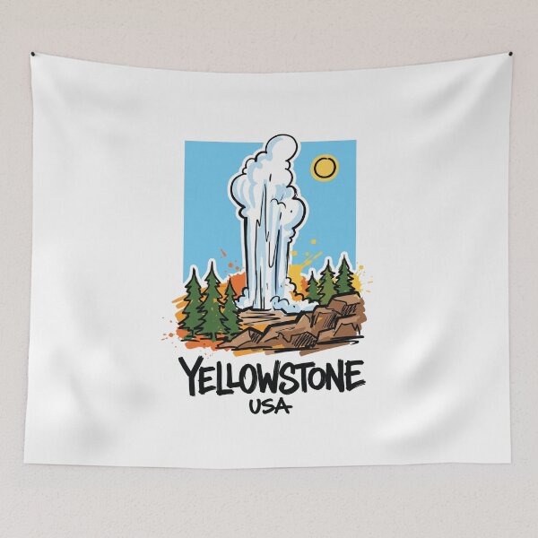 Item preview, Yellowstone Old Faithful Geyser USA Art designed and sold by Merch by Das Design Studio.
