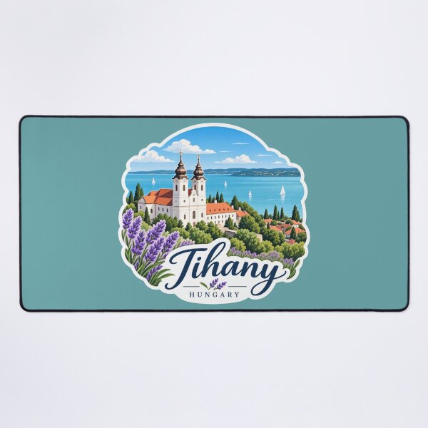 Item preview, Tihany Hungary Lake Balaton Lavender Travel Art designed and sold by GusiaTreasures.