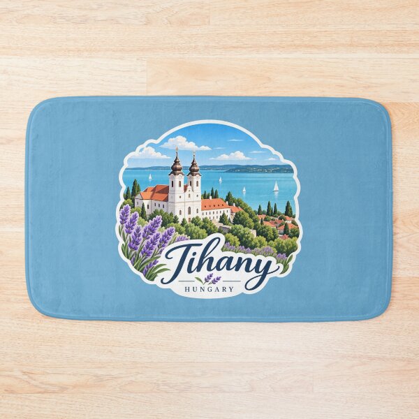 Item preview, Tihany Hungary Lake Balaton Lavender Travel Art designed and sold by GusiaTreasures.