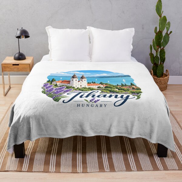 Item preview, Tihany Hungary Lake Balaton Lavender Travel Art designed and sold by GusiaTreasures.