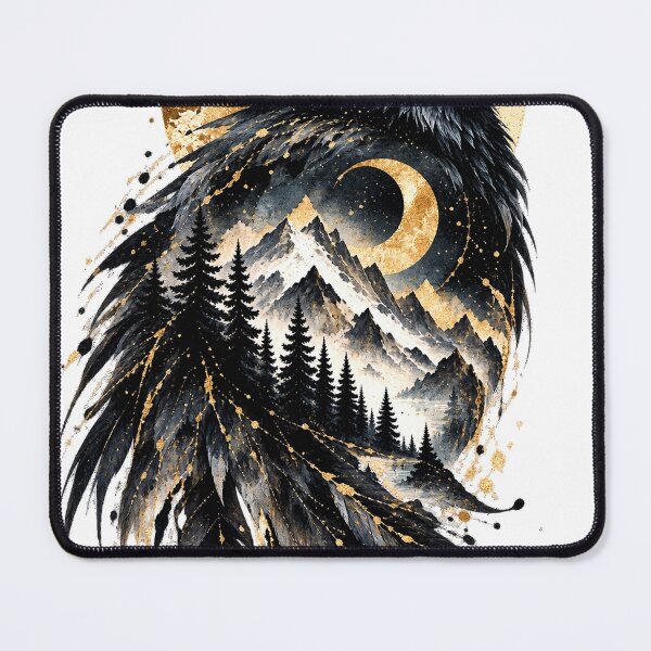 Item preview, Raven of the Moon Peaks | Black Bird Mountain Art | Norvian designed and sold by Norvian.