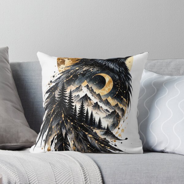 Item preview, Raven of the Moon Peaks | Black Bird Mountain Art | Norvian designed and sold by Norvian.