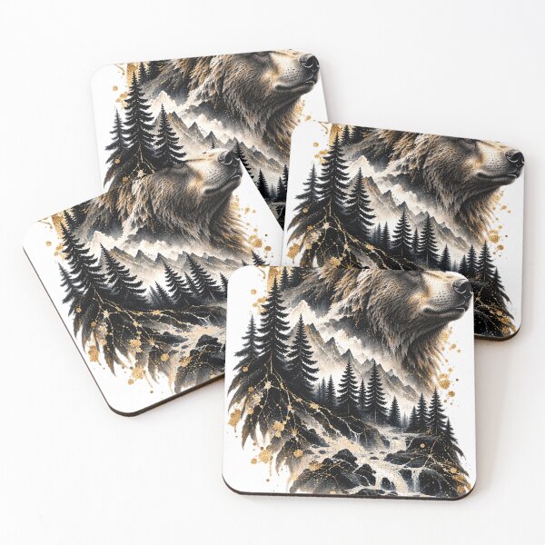 Item preview, Bear of the River Pines | Bear Pine Forest River Art | Norvian designed and sold by Norvian.
