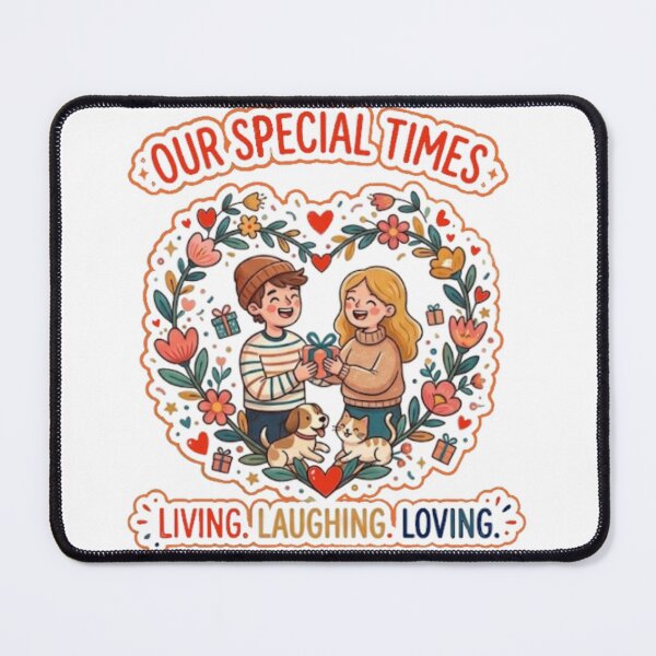 Item preview, Our Special Times | Cute Romantic Couple, Cat & Dog Love Gift designed and sold by Salma.Store.