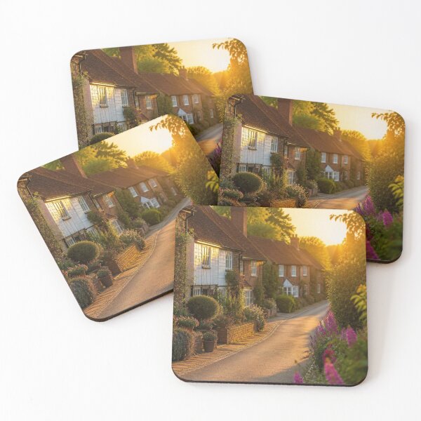Item preview, Surrey Village at Golden Hour | English Cottage Country Lane designed and sold by ThatSurreyLife.