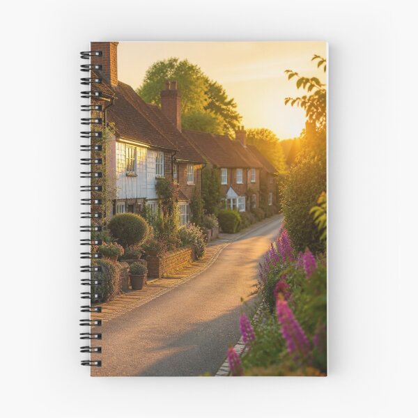 Item preview, Surrey Village at Golden Hour | English Cottage Country Lane designed and sold by ThatSurreyLife.