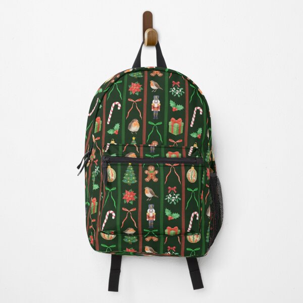 Item preview, Vintage Christmas Watercolor Stripes on Dark Green designed and sold by QuestingPixel.