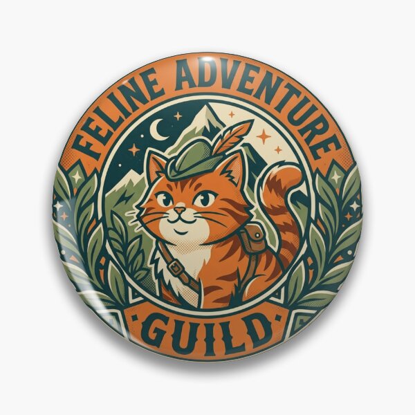 Item preview, Feline Adventure Guild DND Fantasy Cat Scout Badge designed and sold by mood-draftsman.