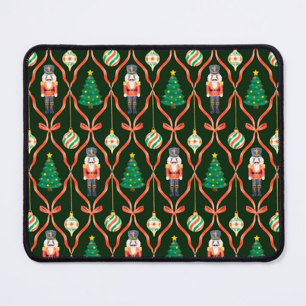 Item preview, Vintage Watercolor Christmas Ribbons on Dark Green designed and sold by QuestingPixel.