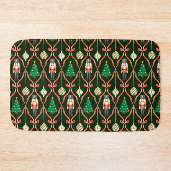 Item preview, Vintage Watercolor Christmas Ribbons on Dark Green designed and sold by QuestingPixel.