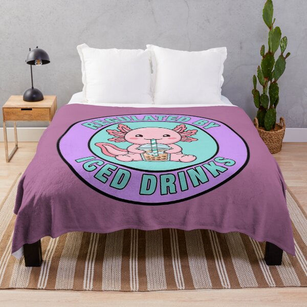 Item preview, Regulated By Iced Drinks Cute Pink Axolotl Badge designed and sold by DripCultureLab.