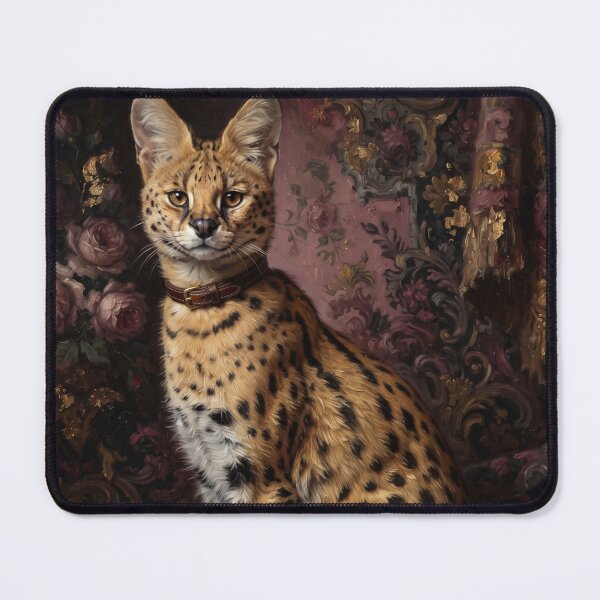 Item preview, Full Body Serval Portrait with Leather Collar designed and sold by Real Beast Art.
