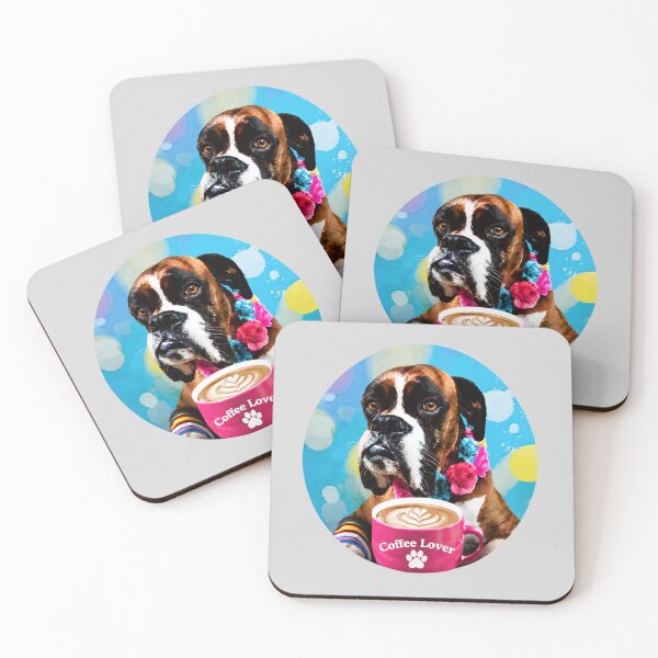 Item preview, Coffee Lover Boxer Dog, Funny Coffee & Dog Lover Design designed and sold by AnimalVibes.