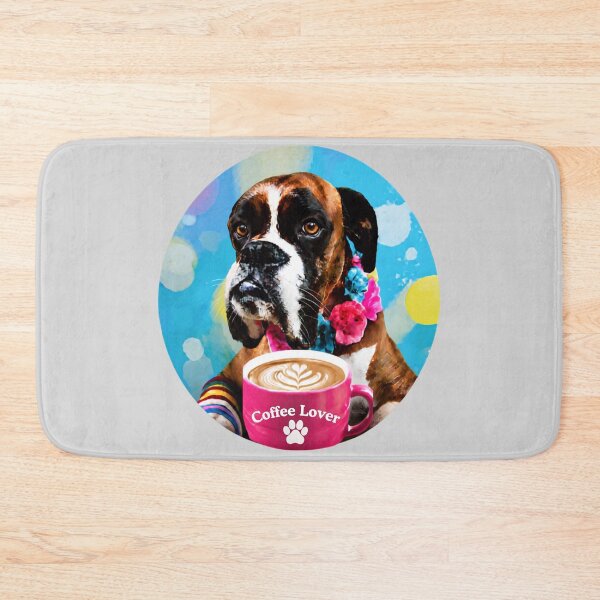 Artikelvorschau, Kaffeeliebender Boxerhund, lustiges Design für Kaffee- und Hundeliebhaber entworfen und verkauft von AnimalVibes.