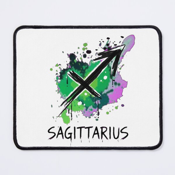 Item preview, Sagittarius Zodiac Sign Watercolor Grunge Green Purple Art designed and sold by Vibe-Vary.