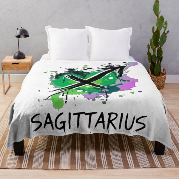 Item preview, Sagittarius Zodiac Sign Watercolor Grunge Green Purple Art designed and sold by Vibe-Vary.