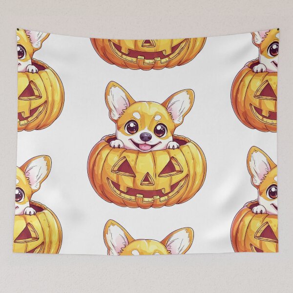 Item preview, Cute Corgi in Halloween Pumpkin designed and sold by NadinArtStudio.