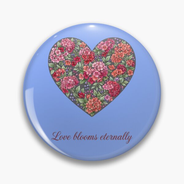 Item preview, Love Blooms Eternally – Romantic Floral Heart Quote Illustration designed and sold by Evelashop.