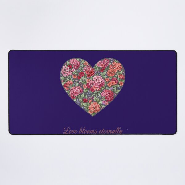 Item preview, Love Blooms Eternally – Romantic Floral Heart Quote Illustration designed and sold by Evelashop.