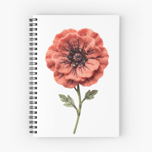 Item preview, Elegant Coral Poppy Flower Felt Craft Botanical Art designed and sold by Mellow Doodle Co..