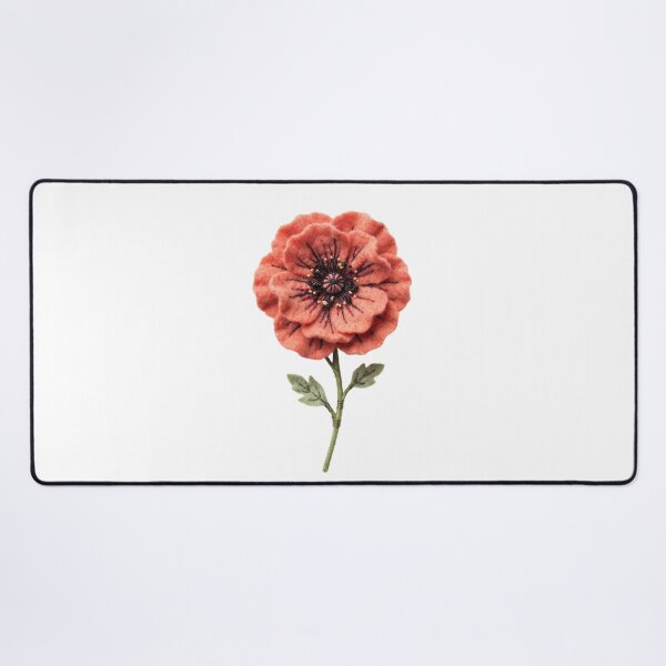 Item preview, Elegant Coral Poppy Flower Felt Craft Botanical Art designed and sold by Mellow Doodle Co..