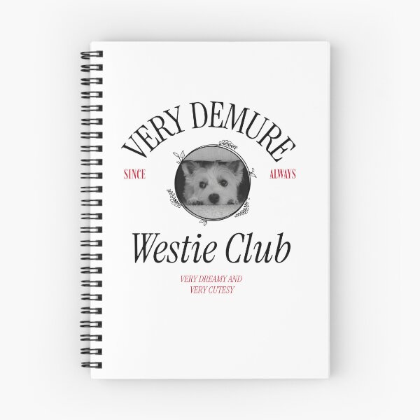 Item preview, Very Demure Since Always Westie Club-Black/Red-Instrument Serif designed and sold by Naughty Pup Press LLC.