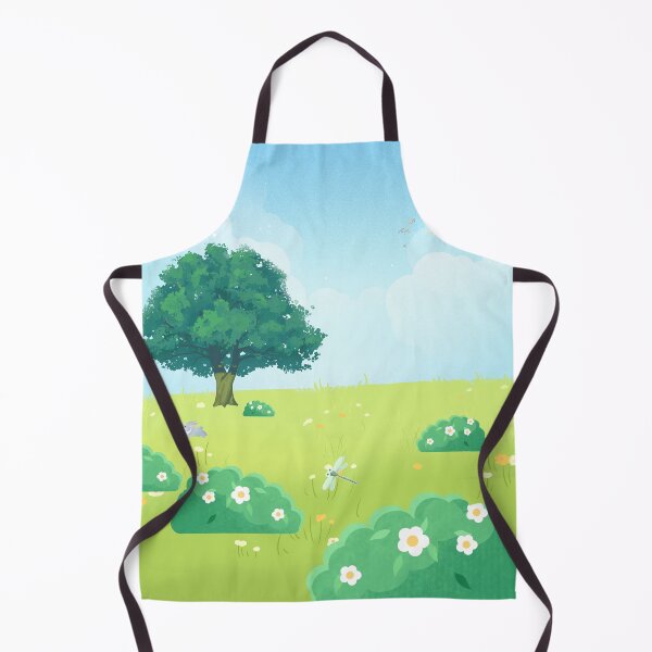 Item preview, Vintage Anime Meadow Landscape - Cozy Ghibli Inspired Cottagecore Tree Print designed and sold by Rehnair.