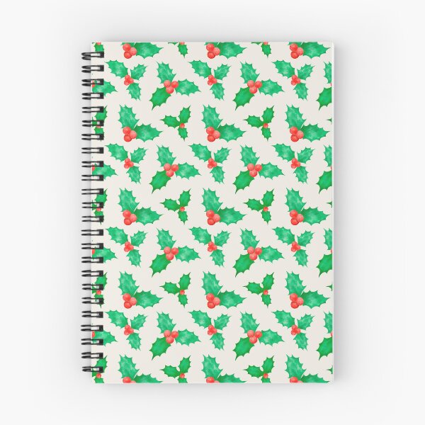 Item preview, Watercolor Christmas Holly Pattern On Cream designed and sold by QuestingPixel.