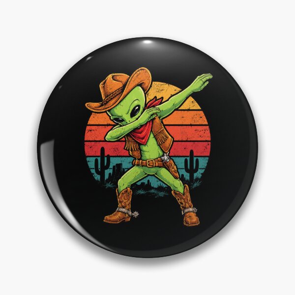 Item preview, Green Alien Cowboy Dabbing Sunset Desert Scene designed and sold by Moizento.