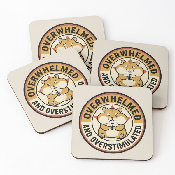 Item preview, Overwhelmed And Overstimulated Retro Hamster Badge designed and sold by DripCultureLab.