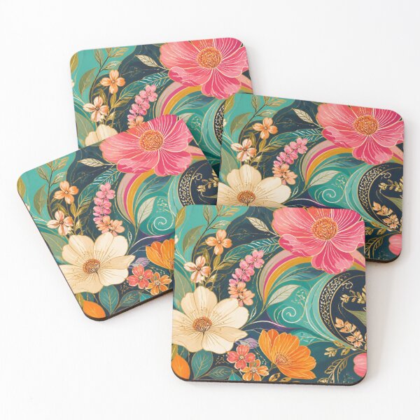 Item preview, Colourful Retro Wildflower Pattern | Bold Boho Botanical Floral Art designed and sold by ThatSurreyLife.