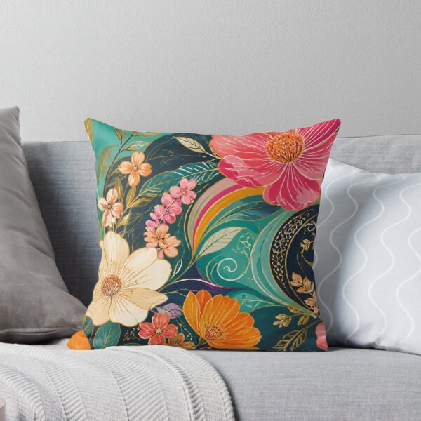 Item preview, Colourful Retro Wildflower Pattern | Bold Boho Botanical Floral Art designed and sold by ThatSurreyLife.