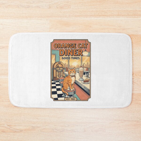 Item preview, Orange Cat Diner Retro Vintage 50s Restaurant Sign designed and sold by mood-draftsman.