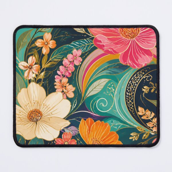 Item preview, Colourful Retro Wildflower Pattern | Bold Boho Botanical Floral Art designed and sold by ThatSurreyLife.