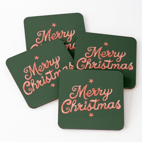 Item preview, Vintage Watercolor Merry Christmas Script On Dark Green designed and sold by QuestingPixel.