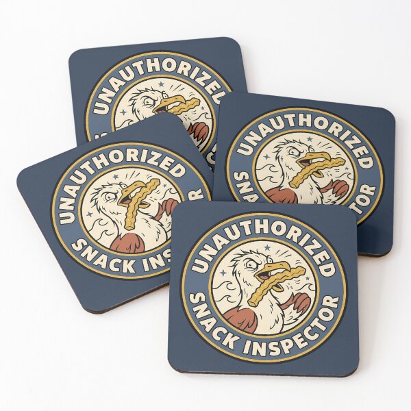 Item preview, Unauthorized Snack Inspector Funny Seagull Retro Badge designed and sold by DripCultureLab.