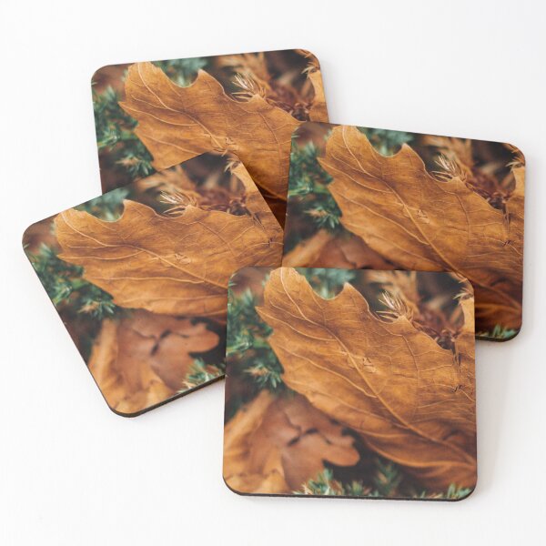 Item preview, Rustic Autumn Oak Leaf Macro — Earthy Brown and Evergreen Forest Foliage designed and sold by LYAN-STORE.