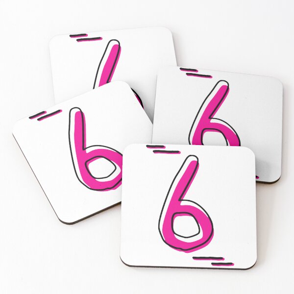 Item preview, Number 6 - Bold Pink Artistic Numeral Design designed and sold by Dyche Studio.