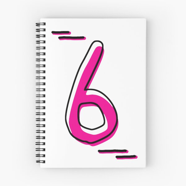 Item preview, Number 6 - Bold Pink Artistic Numeral Design designed and sold by Dyche Studio.