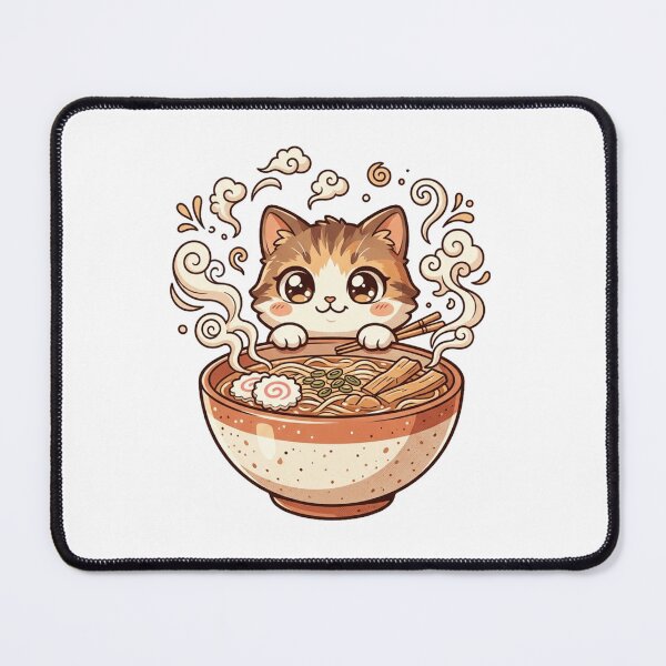 Item preview, Kawaii Ramen Cat Cute Japanese Noodle Bowl Anime Art designed and sold by mood-draftsman.
