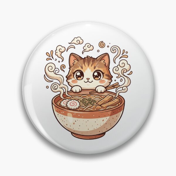 Item preview, Kawaii Ramen Cat Cute Japanese Noodle Bowl Anime Art designed and sold by mood-draftsman.