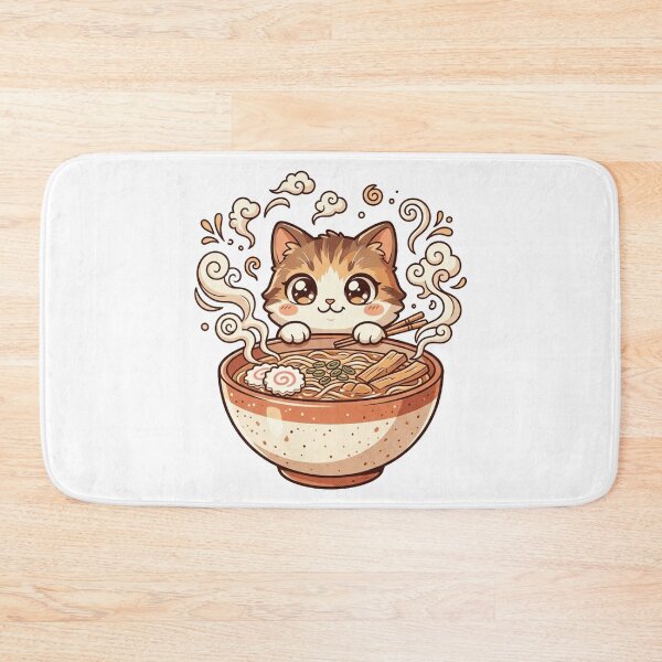 Item preview, Kawaii Ramen Cat Cute Japanese Noodle Bowl Anime Art designed and sold by mood-draftsman.