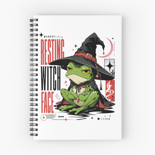 Item preview, Resting Witch Face Frog Witch Graphic Poster T-Shirt | Funny Sarcastic Halloween Toad Red Black Cottagecore Spooky Gift designed and sold by illeN-Art-World.